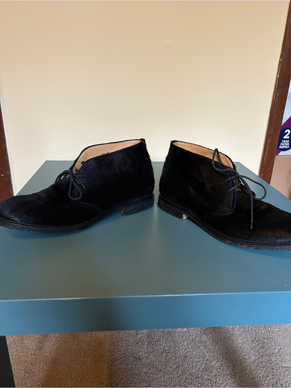 Church's Ryder Black Pony Hair Chukka Boots Size 37.5 - Picture 3 of 9